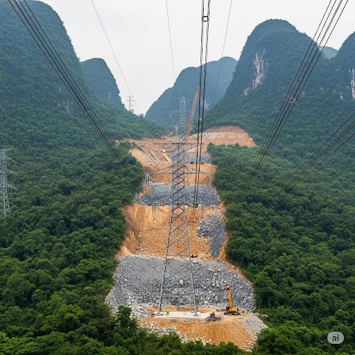 Dự án đường dây 500kV Lào Cai – Vĩnh Yên: Bám tiến độ giữa mưa rừng, núi đá