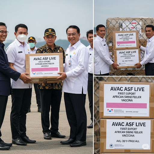  Vaccine dịch tả lợn châu Phi AVAC ASF LIVE lần đầu tiên được xuất khẩu sang Indonesia