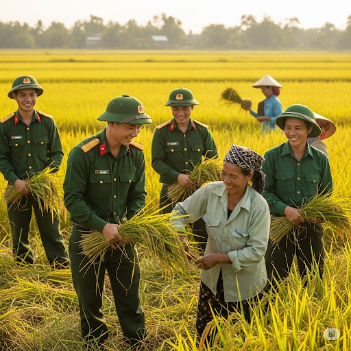 Thắm tình quân dân trên cánh đồng lúa Rục Làn và Ka Ai