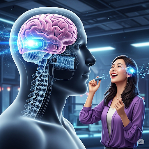 Đột phá thiết bị cấy ghép não AI giúp người câm nói và hát