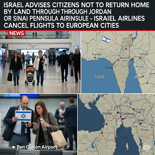 Căng thẳng Israel-Iran: Israel khuyến cáo công dân không về nước bằng đường bộ qua Jordan hoặc bán đảo Sinai - Hàng không Israel hủy chuyến bay đến các thành phố châu Âu 