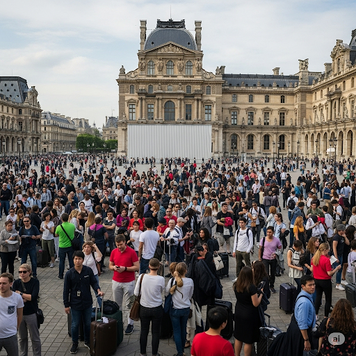 Hàng nghìn du khách mắc kẹt do Bảo tàng Louvre đóng cửa