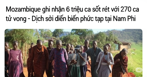 Mozambique ghi nhận 6 triệu ca sốt rét với 270 ca tử vong - Dịch sởi diễn biến phức tạp tại Nam Phi