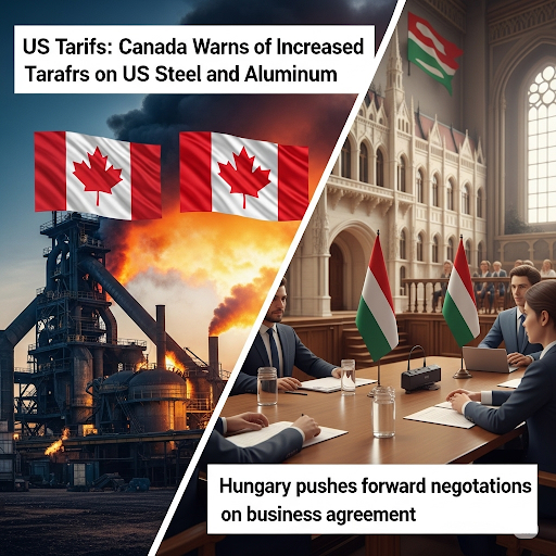 Thuế quan của Mỹ: Canada cảnh báo tăng thuế với thép và nhôm của Mỹ - Hungary đẩy mạnh đàm phán thỏa thuận kinh doanh